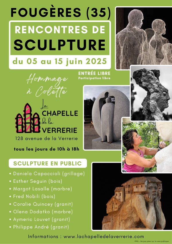 Rencontres Sculpture 2025 - Affiche - La Chapelle de la Verrerie - Fougères