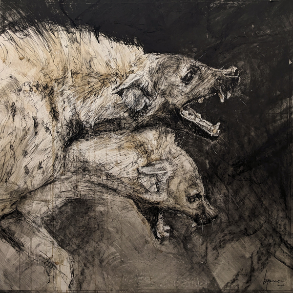 Crocuta crocuta 65 Bicéphale Yann Yvinec - La Chapelle de la Verrerie - rencontres de sculpture 2026 - Fougères